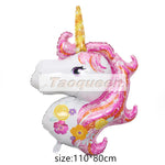 Unicorn Party Foil Balloon Unicornio Air Globos Wedding Birthday Party Decorations Kids Toy Supplies Cartoon hat