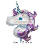 Unicorn Party Foil Balloon Unicornio Air Globos Wedding Birthday Party Decorations Kids Toy Supplies Cartoon hat