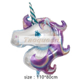 Unicorn Party Foil Balloon Unicornio Air Globos Wedding Birthday Party Decorations Kids Toy Supplies Cartoon hat