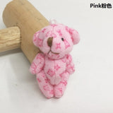 60PCS/Lot Mini Joint Bear Stuffed Plush Toys 6 cm Cute Teddy Bears Pendant Dolls Gifts Birthday Wedding Party Decor