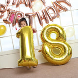 Gold 0-9 Number Balloons Wedding Room Decoration Inflatable Toys For Children Birthday Party Props 1pc