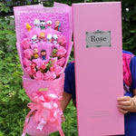 Lovely Cartoon Stitch Snoopy Plush Doll Toys Snoopy PVC Bouquet Artificial Flowers Valentine's Day Wedding Party Decoration Gift