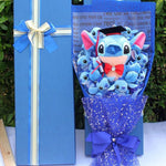 Lovely Cartoon Stitch Snoopy Plush Doll Toys Snoopy PVC Bouquet Artificial Flowers Valentine's Day Wedding Party Decoration Gift