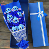 Lovely Cartoon Stitch Snoopy Plush Doll Toys Snoopy PVC Bouquet Artificial Flowers Valentine's Day Wedding Party Decoration Gift